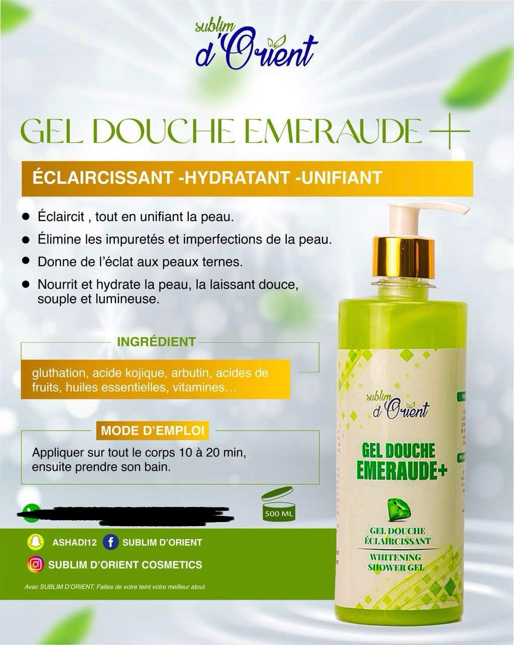 Gel douche emeraude
